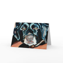 Tarjeta de felicitación negra del perro del