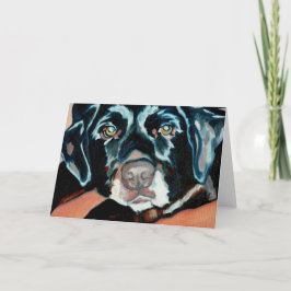 Tarjeta de felicitación negra del perro del