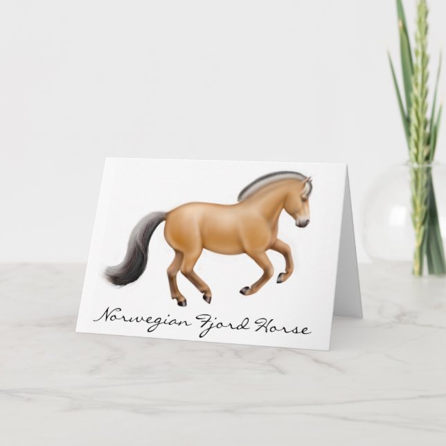 Tarjeta de felicitación noruega del caballo del (Anverso)