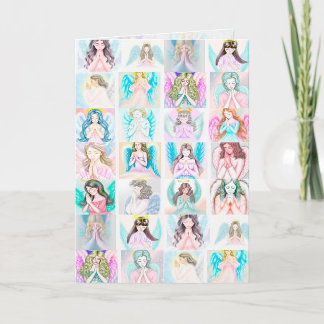 Tarjeta de felicitación/nota de Angel Prayers (Anverso)