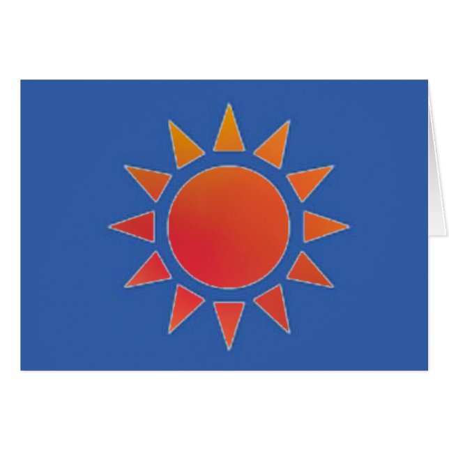 Tarjeta de felicitación/nota de Sun de Naranja Roj (Anverso (Horizontal))