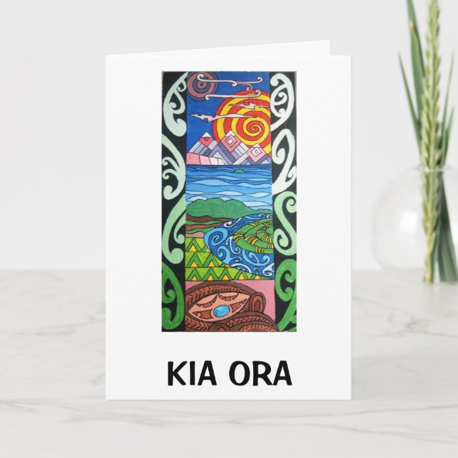 Tarjeta de felicitación - NZ- Kiaora - Arohanui (Anverso)