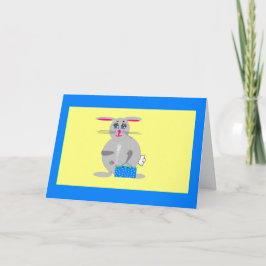 Tarjeta de felicitación o nota para conejo de Pasc