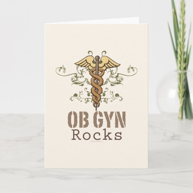 Tarjeta de felicitación OB GYN Rocks (Anverso)