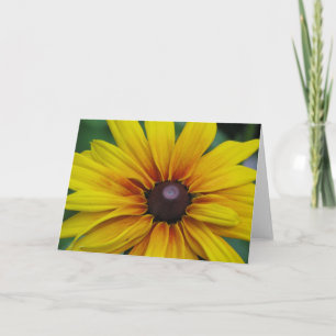 Tarjeta de felicitación observada negro de la flor