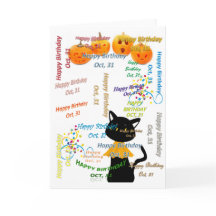 Tarjeta de felicitación Octubre, 31 Cumpleaños