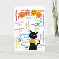 Tarjeta de felicitación Octubre, 31 Cumpleaños