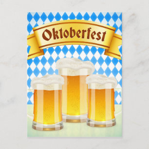 Tarjeta de felicitación Oktoberfest con cerveza