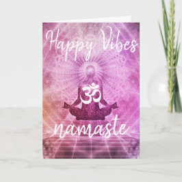 Tarjeta de felicitación OM de Yoga Happy Vibes Nam