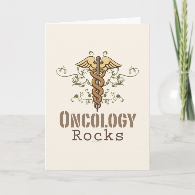 Tarjeta de felicitación Oncology Rocks (Anverso)