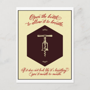 Tarjeta de felicitación "Open the Bottle of Wine" 
