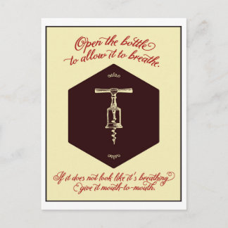 Tarjeta de felicitación "Open the Bottle of Wine" 
