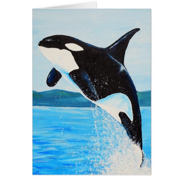 Tarjeta de felicitación Orca Painting (Frente)