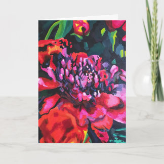 Tarjeta de felicitación original doblada de Flor R