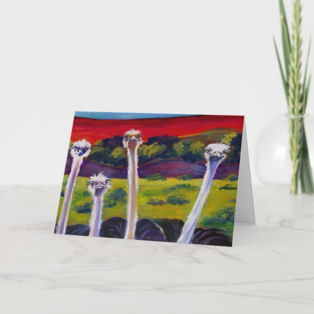 Tarjeta de felicitación original 'OSTRICHES' (Anverso)