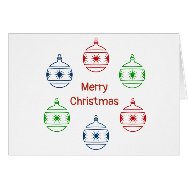 Tarjeta de felicitación - Ornamentos de vacaciones (Anverso (Horizontal))