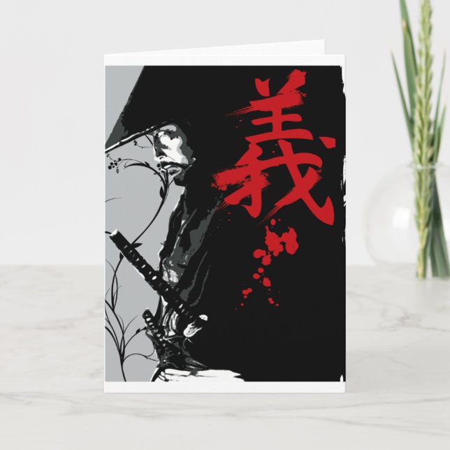 Tarjeta de felicitación oscura del samurai del (Anverso)