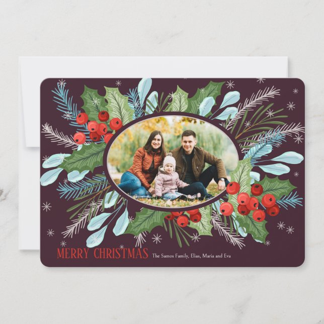 Tarjeta de felicitación Oval para navidades (Anverso)