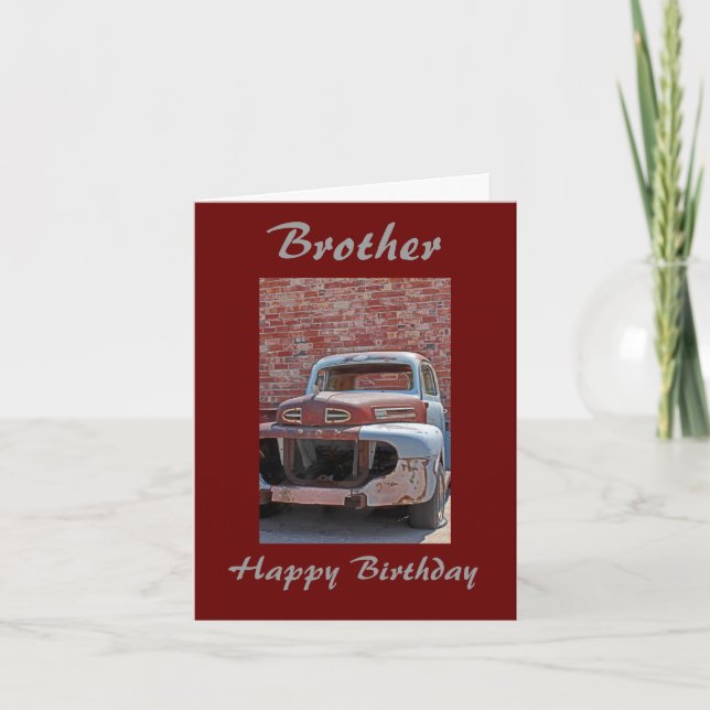 Tarjeta de felicitación oxidada vieja del cumpleañ (Anverso)