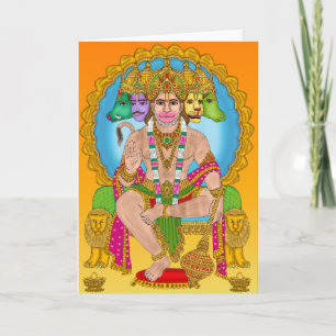Tarjeta de felicitación Panchmukhi Hanuman   Hindu