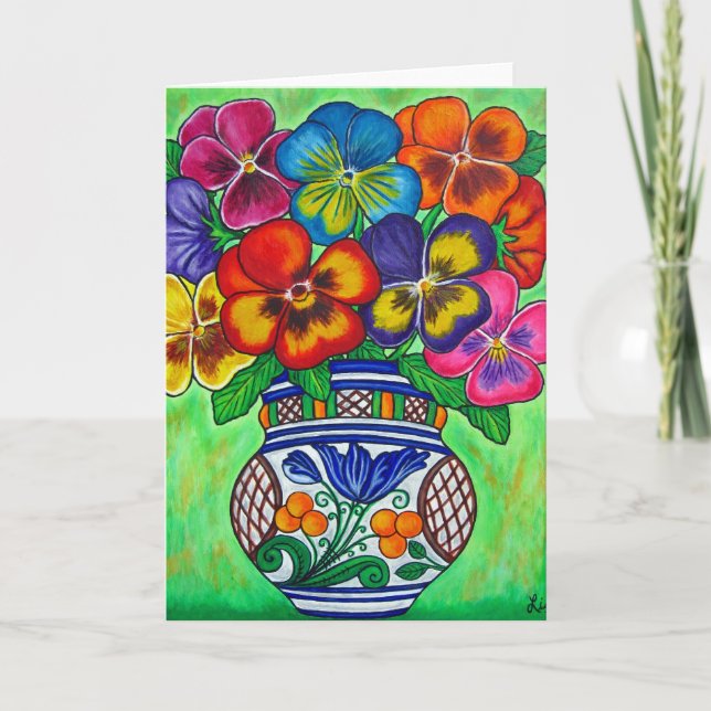 Tarjeta de felicitación Pansy Parade (Anverso)