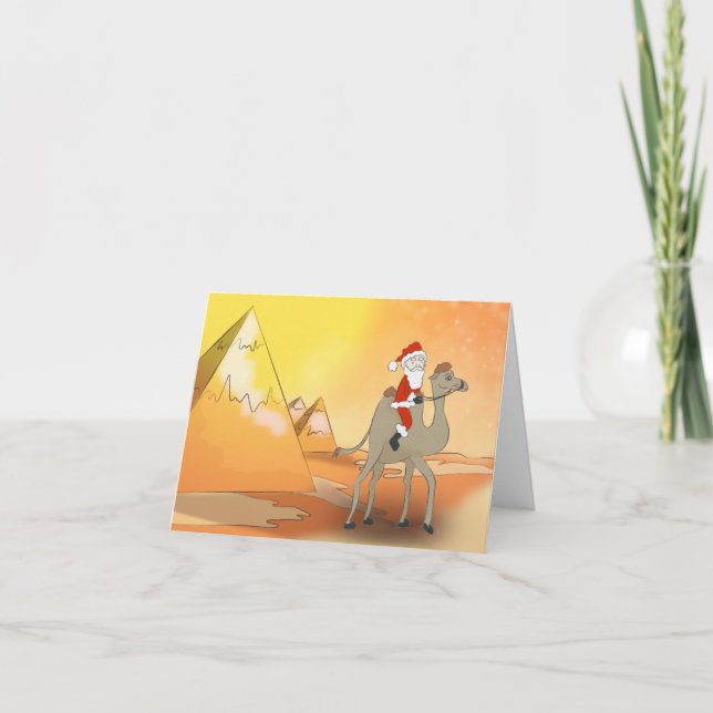 tarjeta de felicitación Papá Noel en Egipto (Anverso)