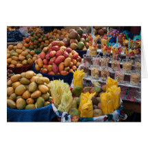 Tarjeta de felicitación Papaya Melons Fruit Market