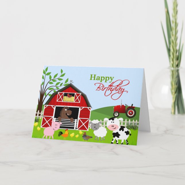 Tarjeta de felicitación para animales de granja de (Anverso)