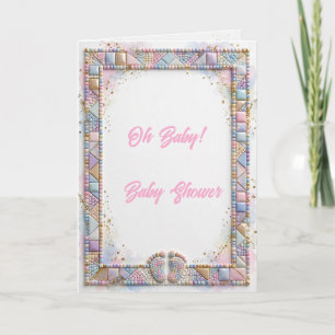 Tarjeta de felicitación para baby shower de arcoír