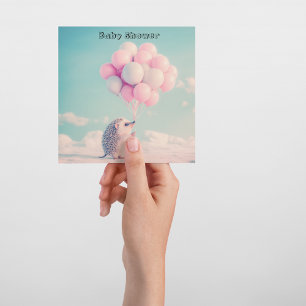 Tarjeta de felicitación para baby shower de erizo
