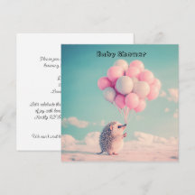 Tarjeta de felicitación para baby shower de erizo