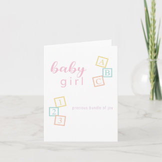 Tarjeta de felicitación para Baby Shower de niña