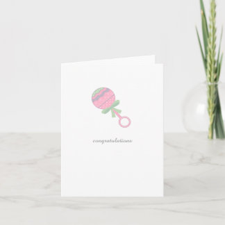 Tarjeta de Felicitación para Baby Shower Sonajero 