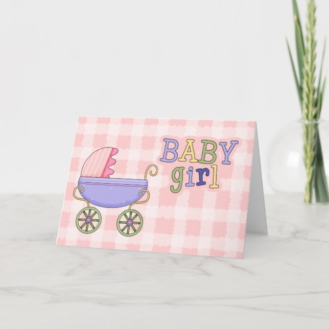 Tarjeta de felicitación para bebé bebé portadora b (Anverso)