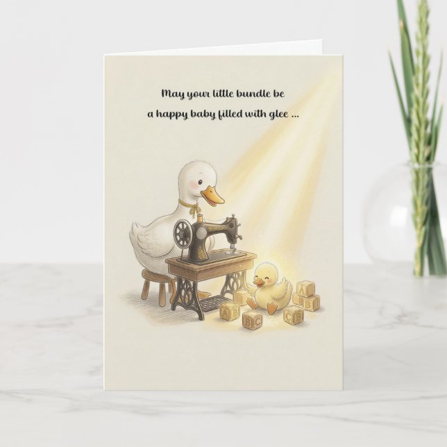 Tarjeta de Felicitación para Bebé Cristiana basada (Anverso)