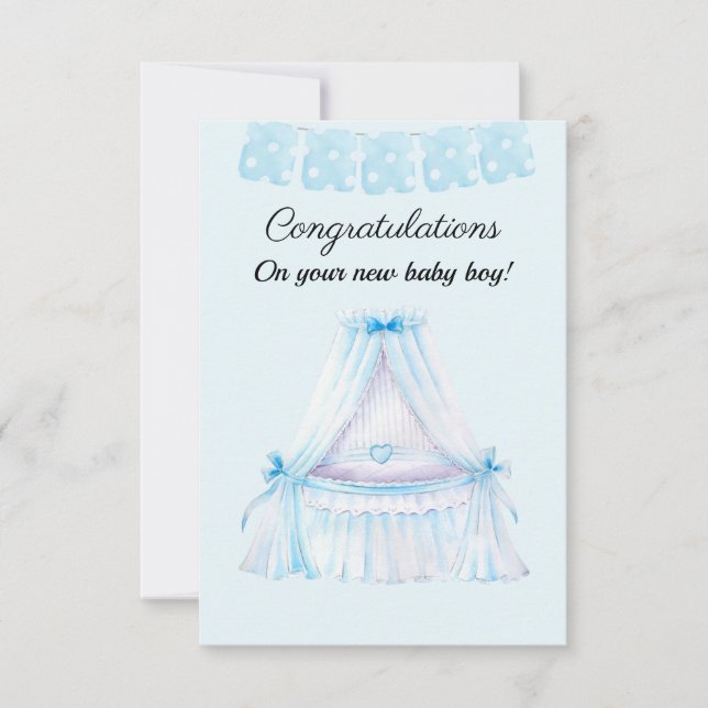 Tarjeta de felicitación para bebé de bebé de chófe (Anverso)