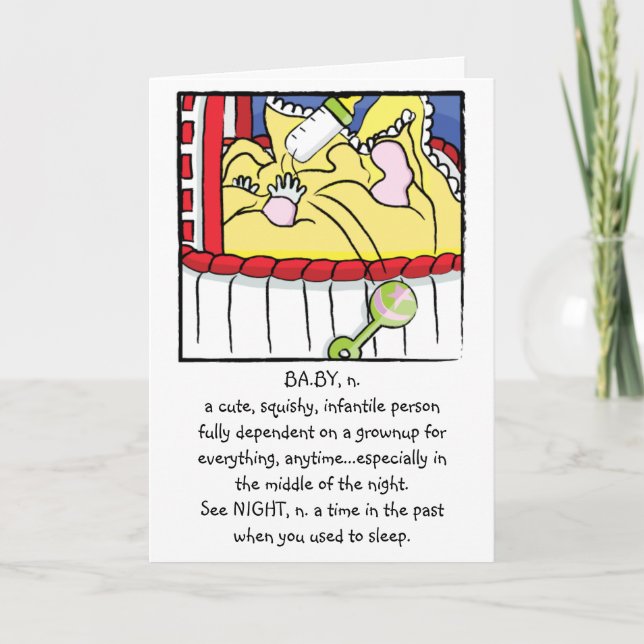Tarjeta de felicitación para bebé del Chica recién (Anverso)