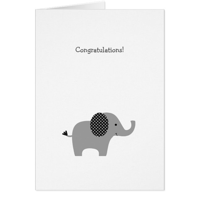 Tarjeta de felicitación para bebé del elefante de  (Frente)