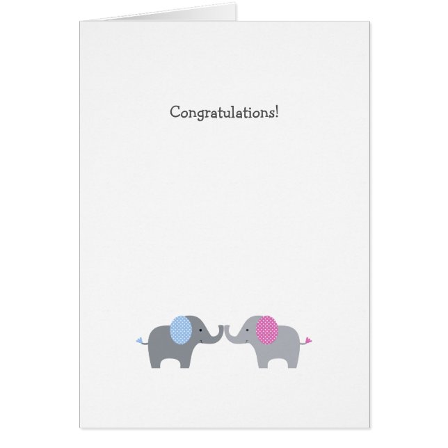 Tarjeta de felicitación para bebé del elefante de  (Frente)