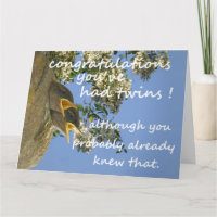 tarjeta de felicitación para bebé gemelo