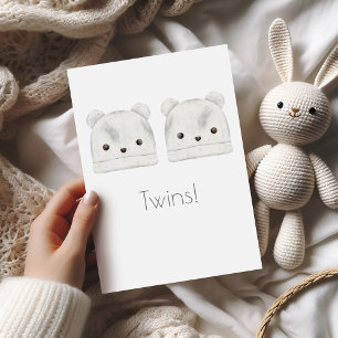 Tarjeta de felicitación para bebé mellizos Boho