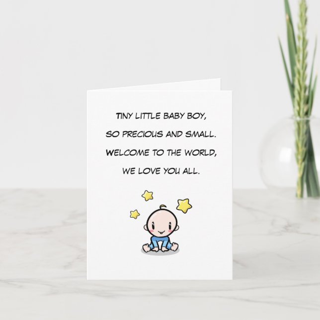 Tarjeta de felicitación para bebé, saludo de recié (Anverso)