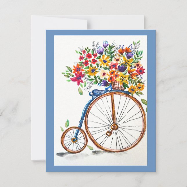 Tarjeta de felicitación para bicicletas Vintage (Anverso)