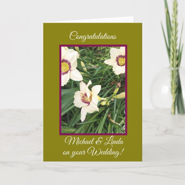 Tarjeta de Felicitación para Boda Excepcional Pleg (Anverso)