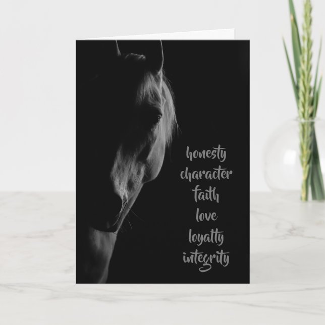 Tarjeta de felicitación para caballos blancos Core (Anverso)