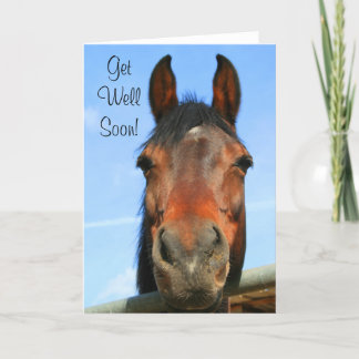 Tarjeta de felicitación para caballos Get Well Soo