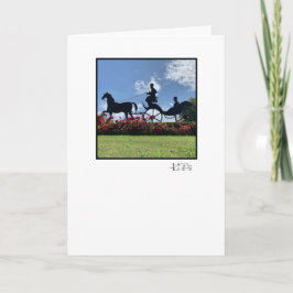Tarjeta de felicitación para caballos y vehículos