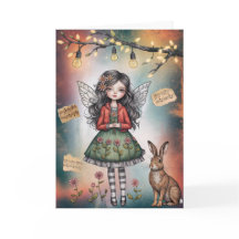 Tarjeta de felicitación para chica con estilo chic
