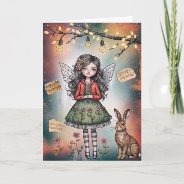 Tarjeta de felicitación para chica con estilo chic (Anverso)