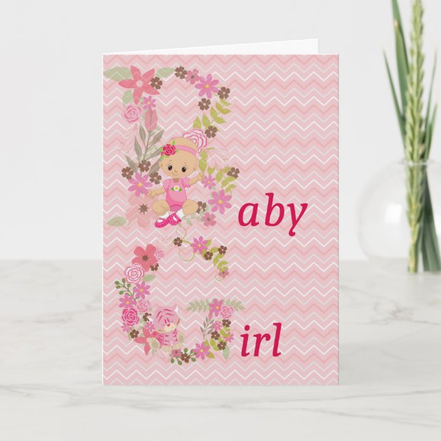 Tarjeta de felicitación para Chica de Recién nacid (Anverso)